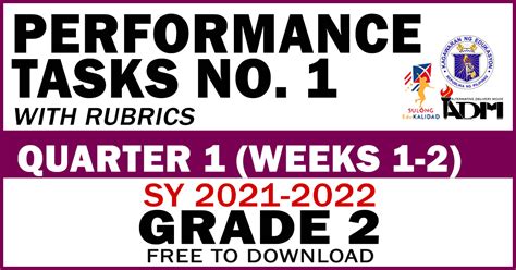 Grade 2 PERFORMANCE TASKS for Quarter 1/ All Subjects.